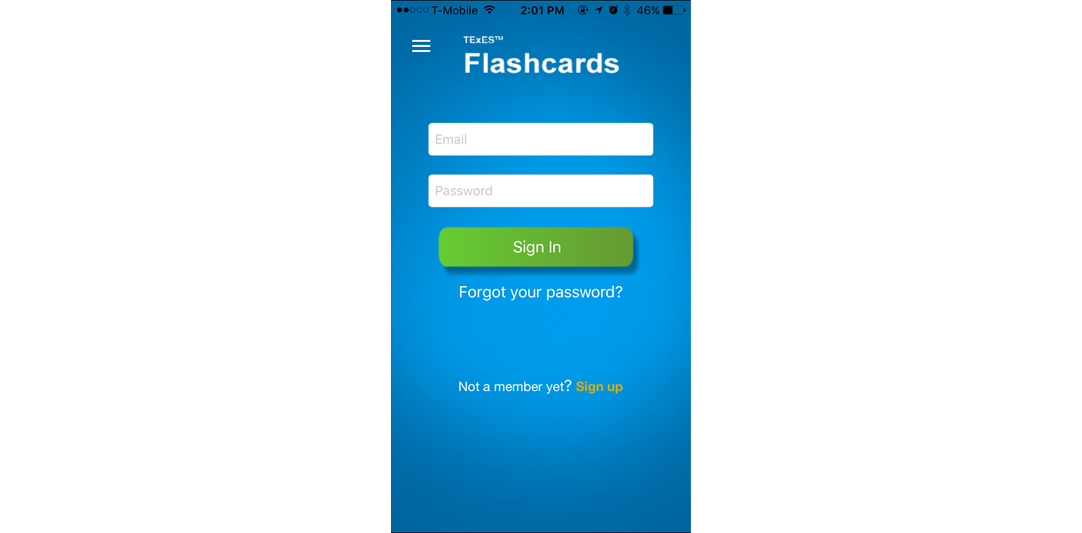 Flashcards mobile app developed by SunNet Solutions.